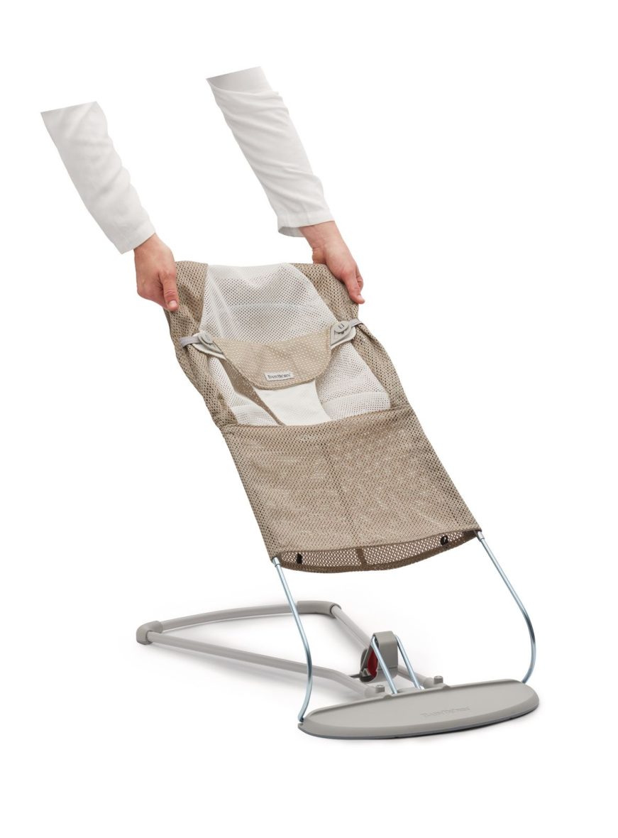 BabyBjorn Forra para Espreguiçadeira Bliss Mesh – Gris Arena/Blanco