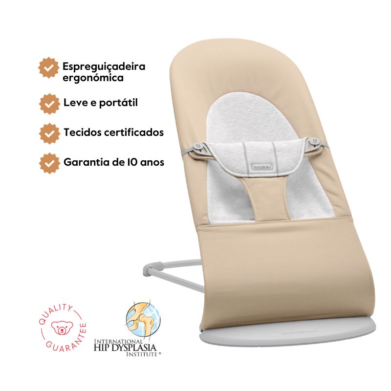 BabyBjorn Espreguiçadeira Balance Soft Woven/Jersey – Beige/Gris