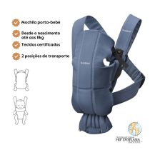 BabyBjorn Mochila Porta Bebé Mini Cotton - Índigo Vintage
