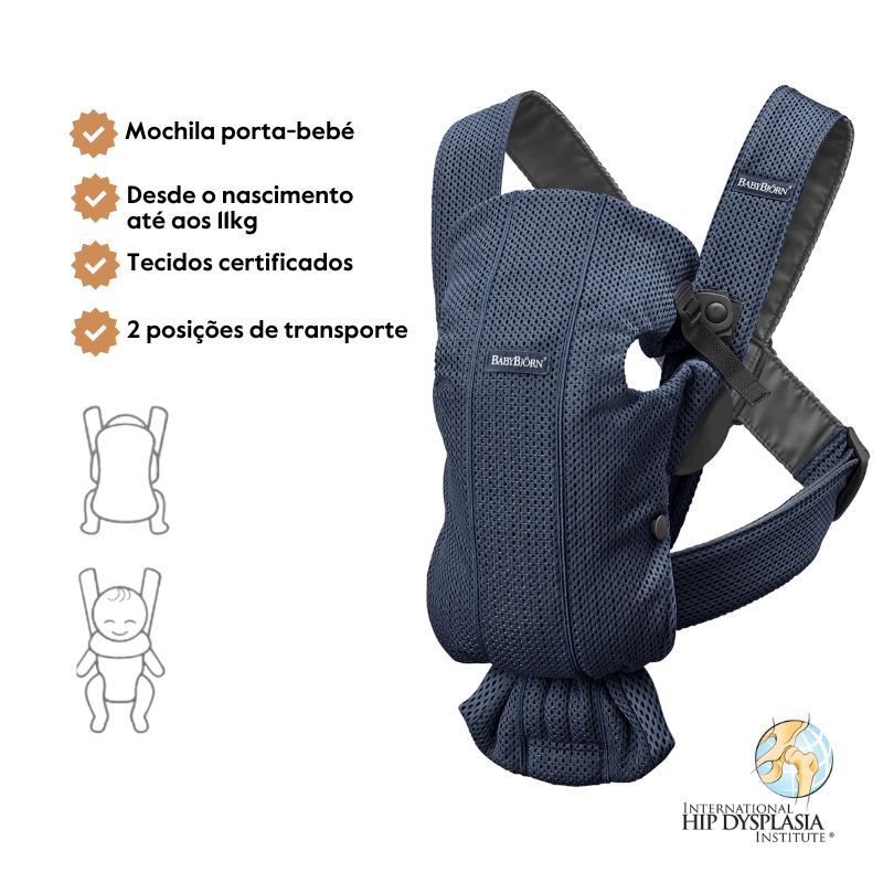 BabyBjorn Mochila Porta Bebé Mini Mesh – Azul Marino