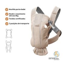 BabyBjorn Mochila Porta Bebé Mini Mesh - Rosa Perla