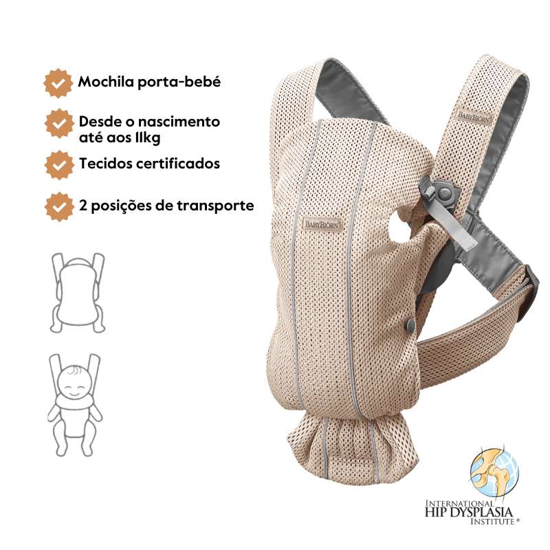 BabyBjorn Mochila Porta Bebé Mini Mesh – Rosa Perla