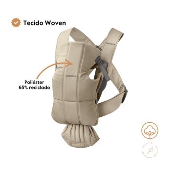 BabyBjorn Mochila Porta Bebé Mini tecido woven