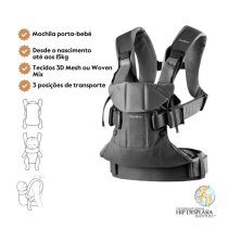 BabyBjorn Mochila Porta Bebé One Woven Mix - Gris oscuro
