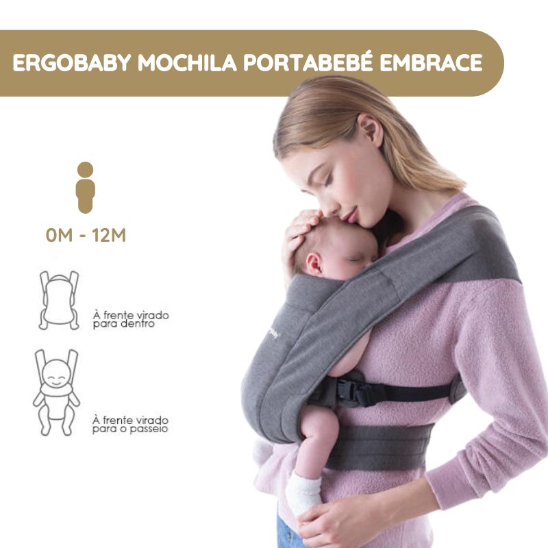 Ergobaby Mochila Portabebé Embrace – Cinza