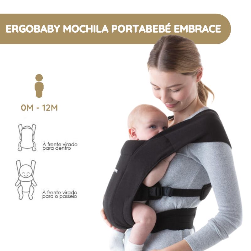 Ergobaby Mochila Portabebé Embrace – Negro