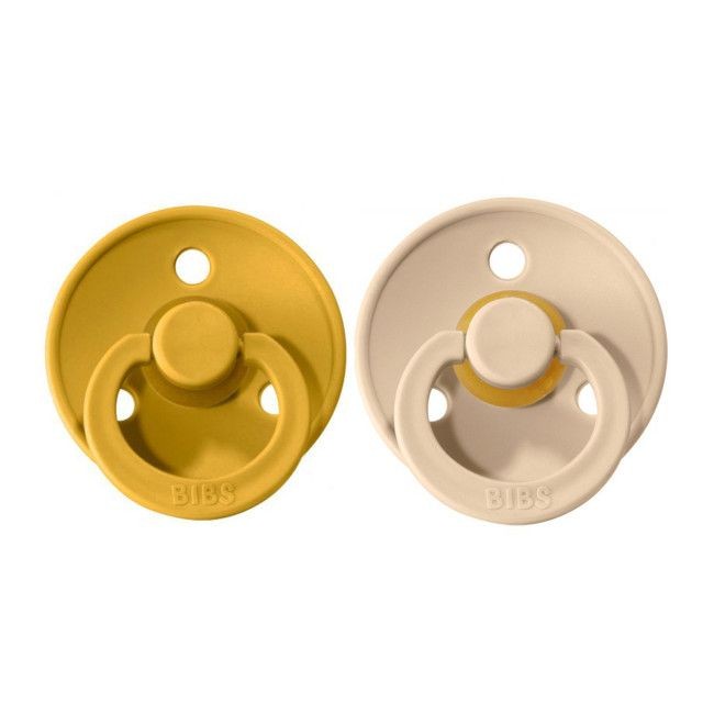 BIBS 2 Chupetas 6-18m – Vanilla/Mustard