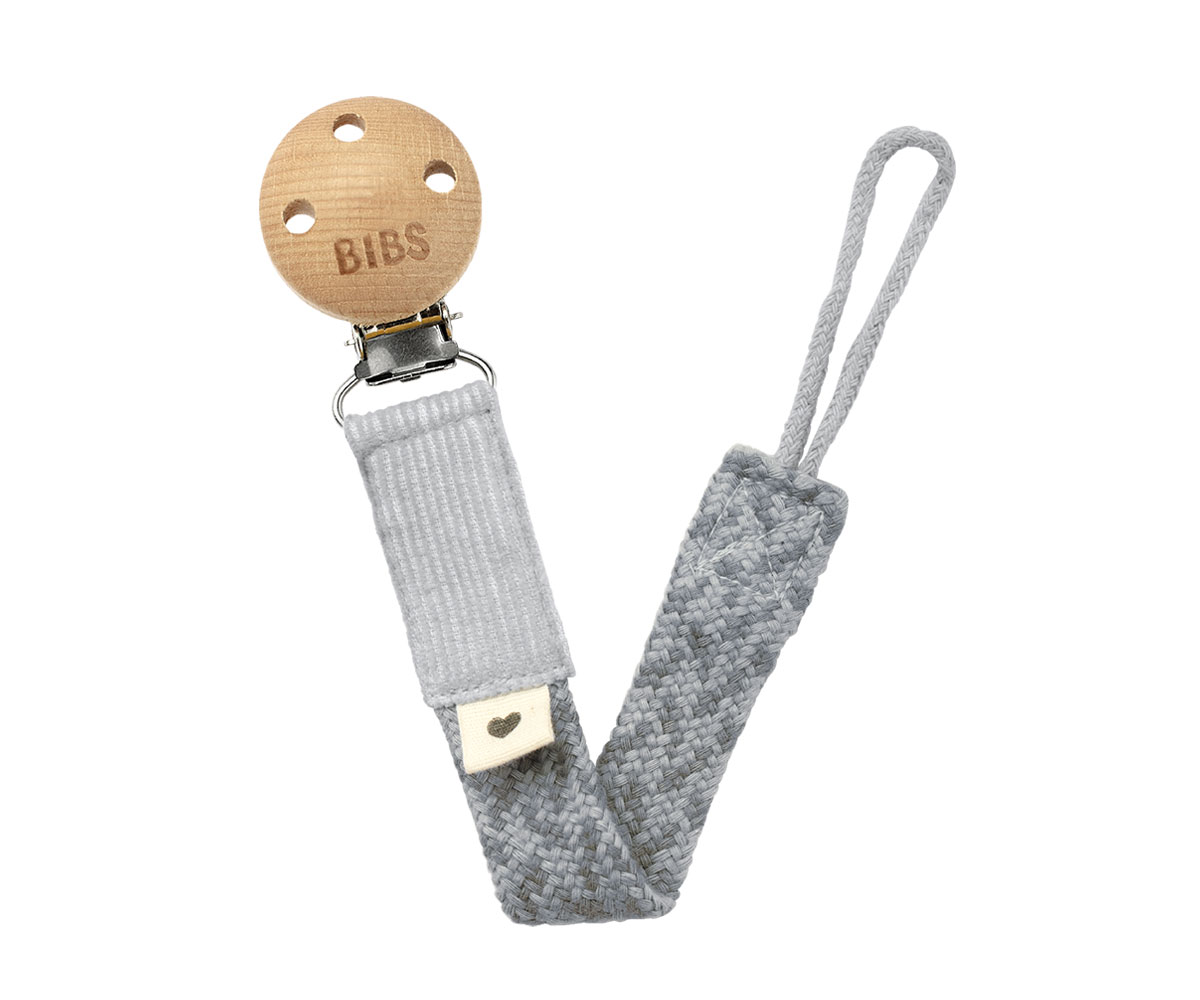 BIBS – Porta Chupetas Trançado – Cloud/Iron