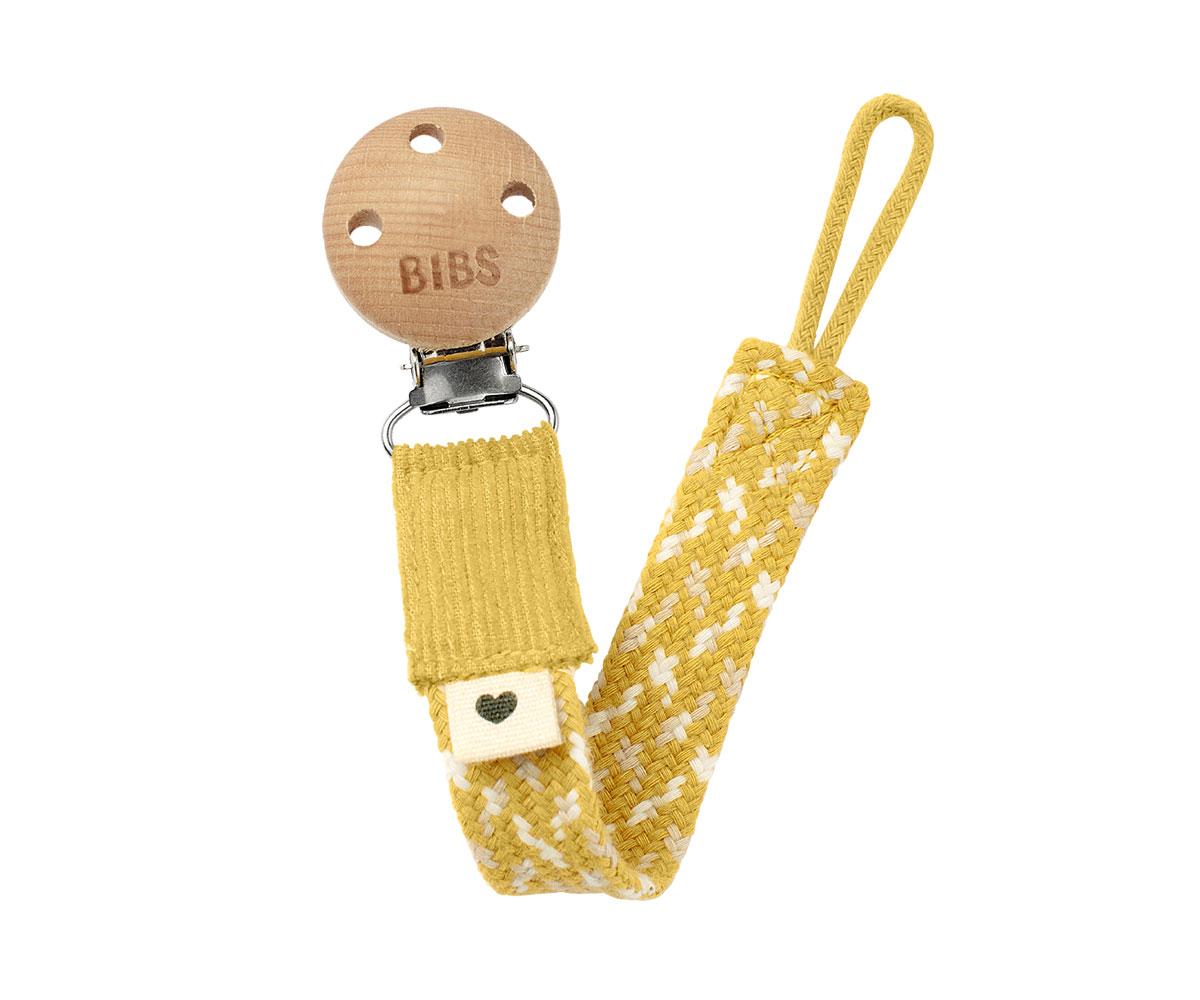 BIBS – Porta Chupetas Trançado – Mustard/Ivory/Cloud