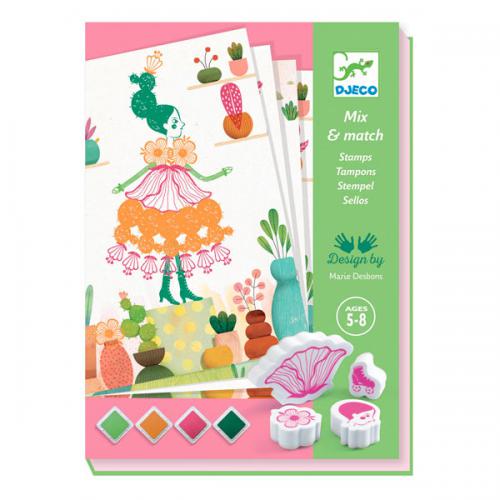 Djeco – Meninas Floridas – Kit de Carimbos
