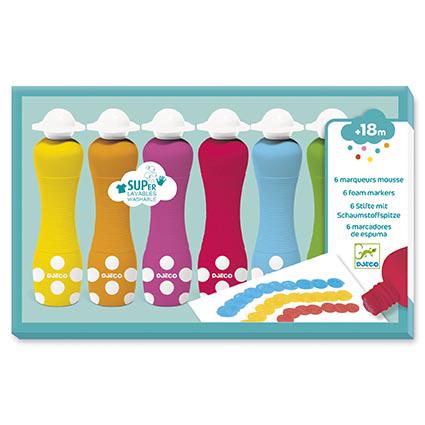 Djeco – 6 Marcadores de Espuma