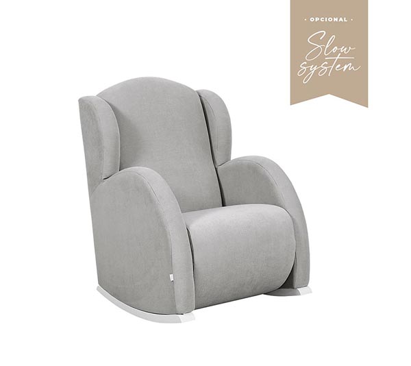 Poltrona de Amamentação Flor Slow System da Micuna – Branco Babybacter Grey
