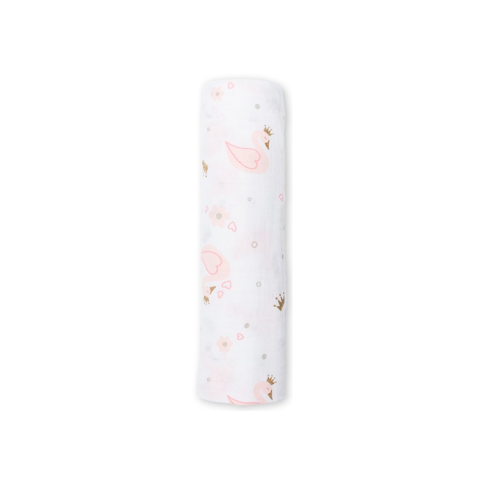 Lulujo – Musselina de Algodão 120x120cm – Cisne