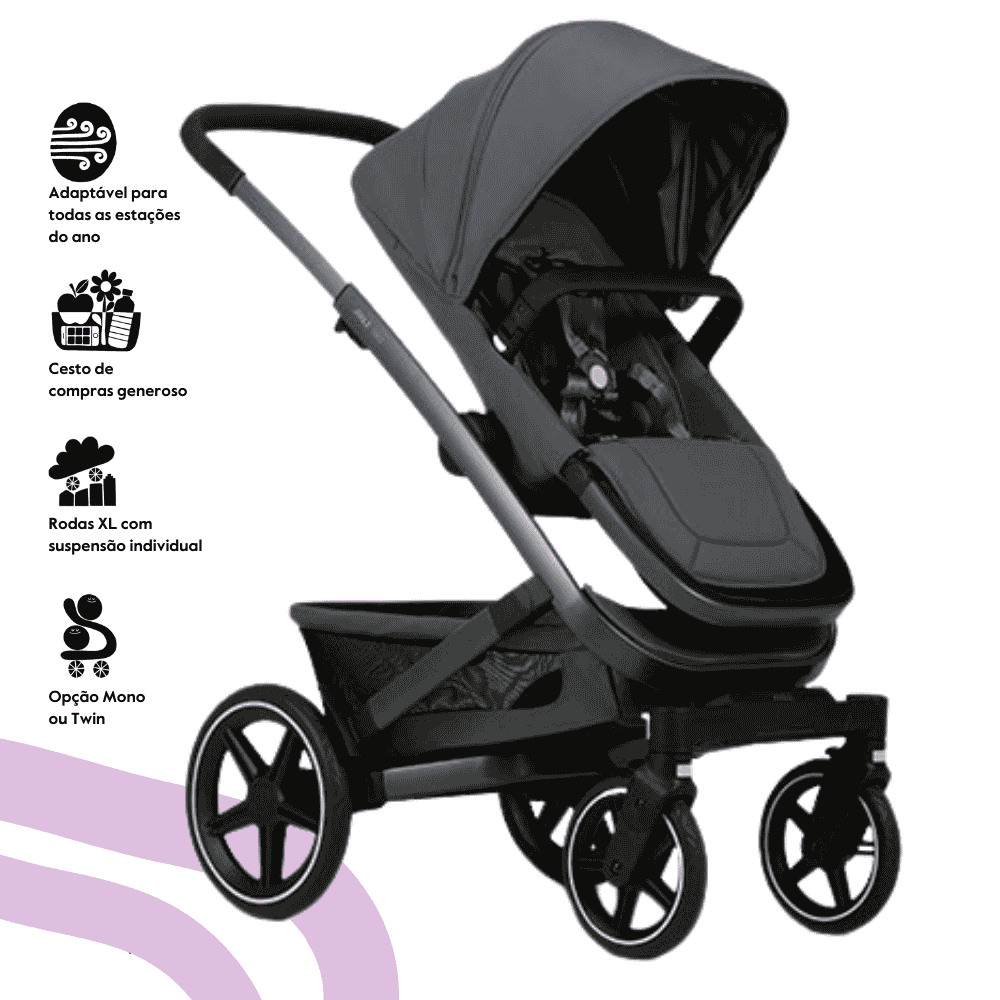 Joolz Geo3 Carrinho de Bebé (Mono) – Todo-o-terreno dos 0 aos 4 anos – Pure grey