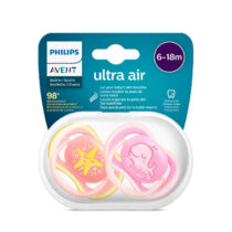 Philips Avent - 2 Chupetas - Ultra Air - Deco - 6-18 M - Menina