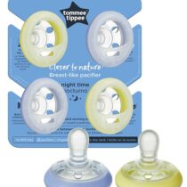 Tommee Tippee 4 Chupetas Forma de Peito 0-6 - Night Time Menino