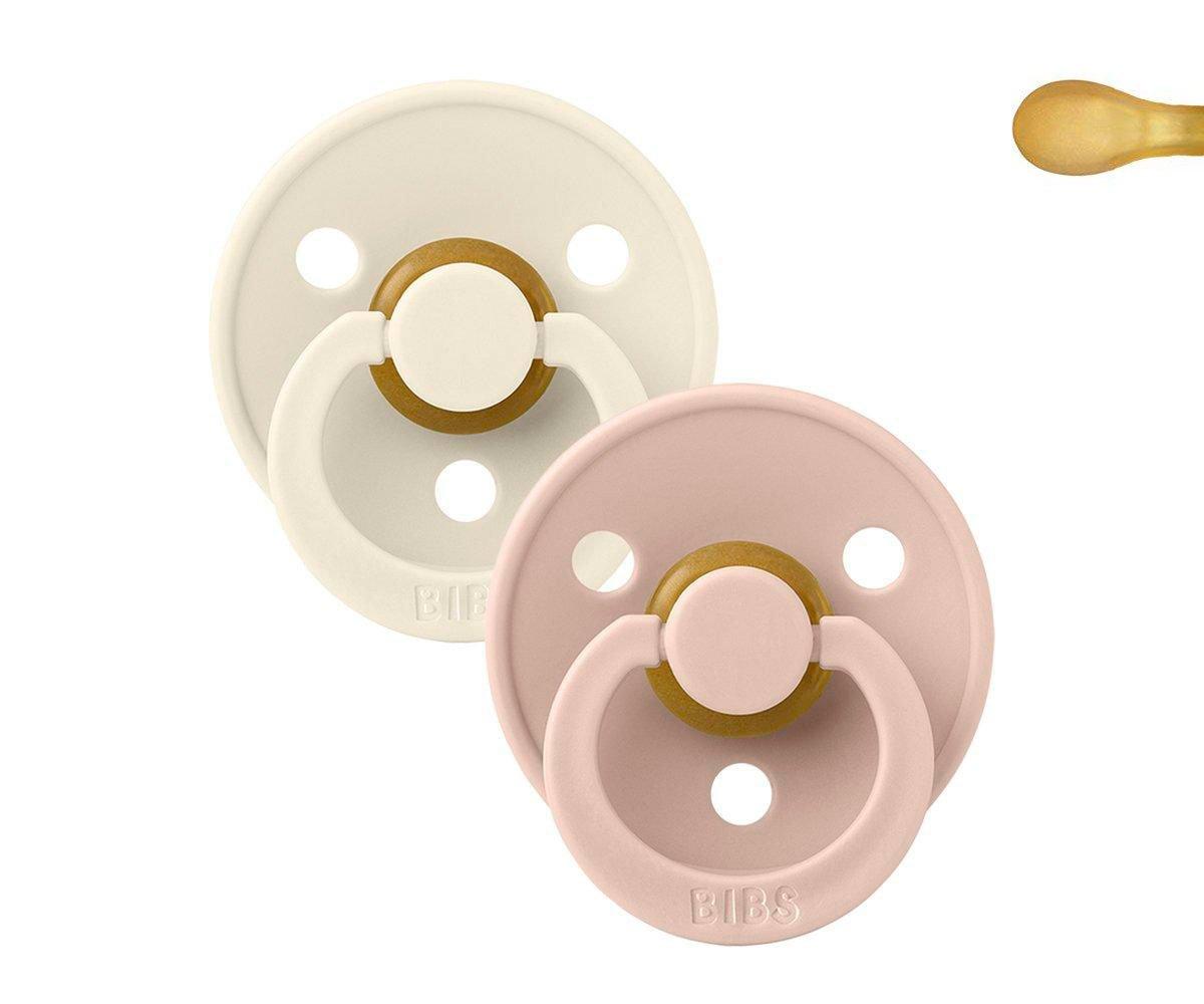 BIBS 2 Chupetas Simétricas 6-18m – Ivory/Blush