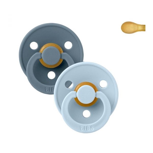 BIBS 2 Chupetas Simétricas 6-18m – Baby Blue/Petrol
