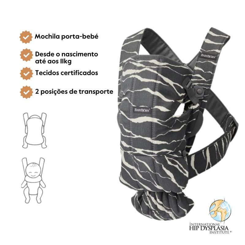 BabyBjorn Mochila Porta Bebé Mini Cotton – Antracita/Paisaje