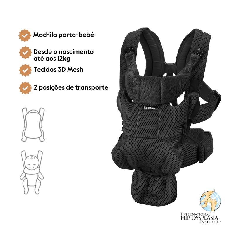BabyBjorn Mochila Porta Bebé Move Mesh – Negro