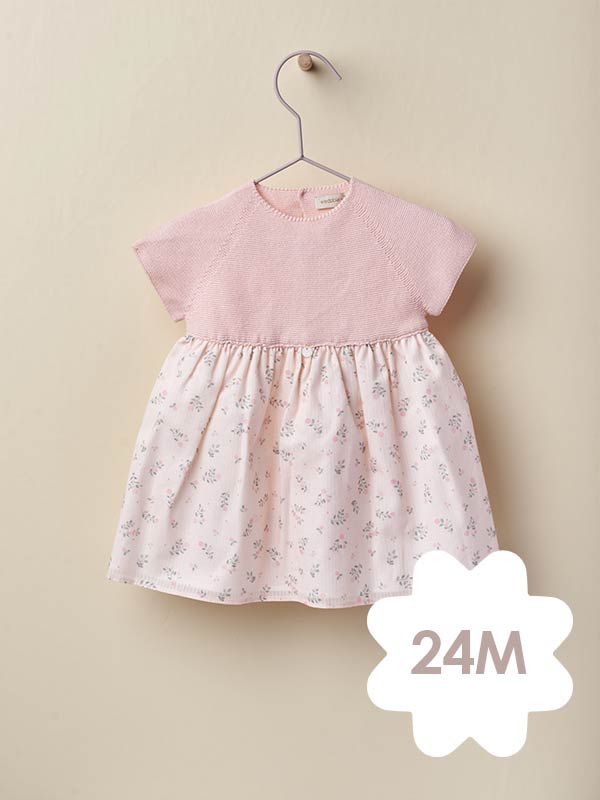 Wedoble Vestido de Manga Curta c/ Papoilas Rosa – 24M