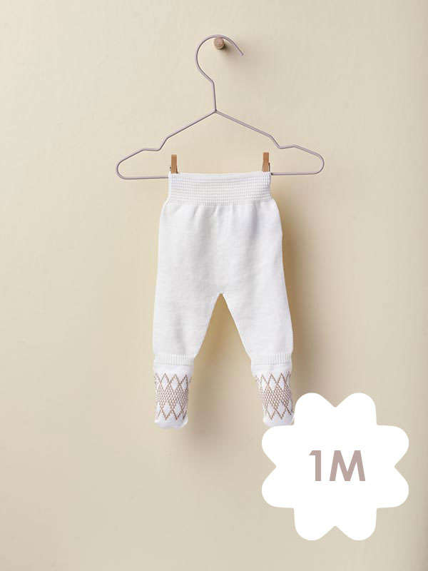 Wedoble Calças com Pé Tricotadas Pérola – 1M