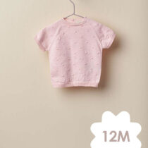 Wedoble-Camisola-de-Manga-Curta-Tricotada-Rosa-–-12M