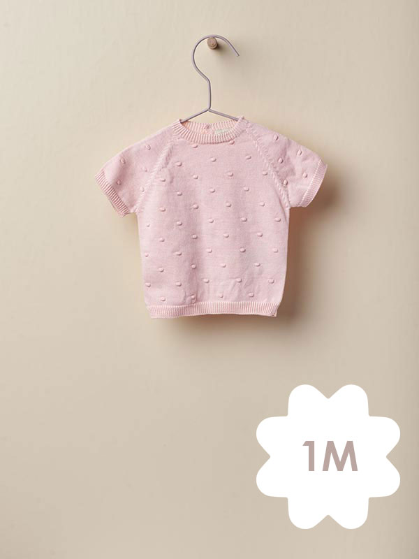 Wedoble Camisola de Manga Curta Tricotada Rosa – 1M