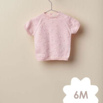 Wedoble-Camisola-de-Manga-Curta-Tricotada-Rosa-–-6M