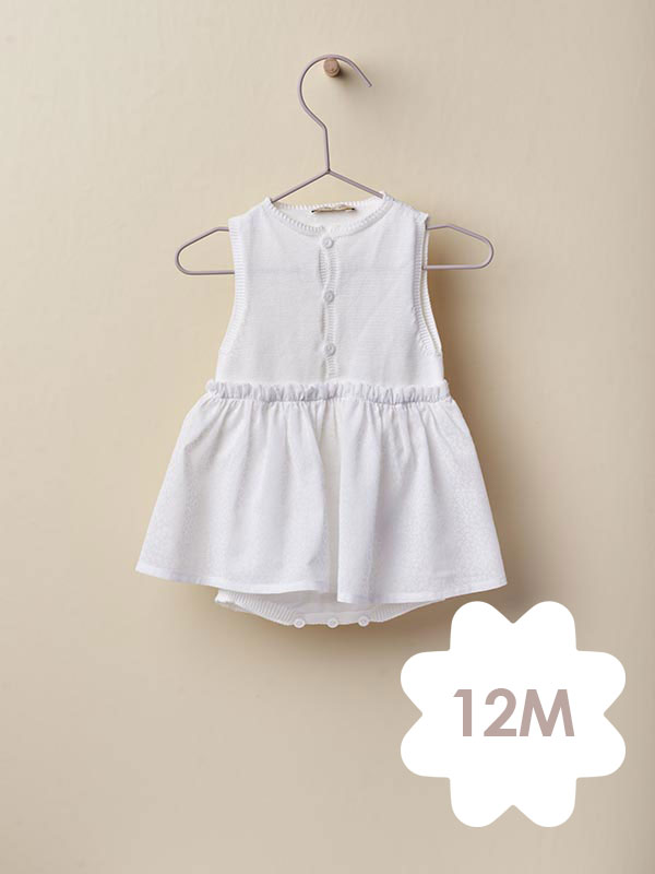 Wedoble Fofo Tricotado com Saia Branco – 12M