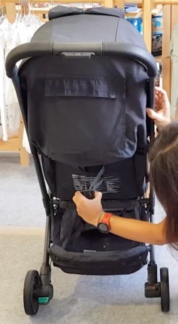 Review Uppababy - botões de ajuste para obter a posição perfeita de inclinação