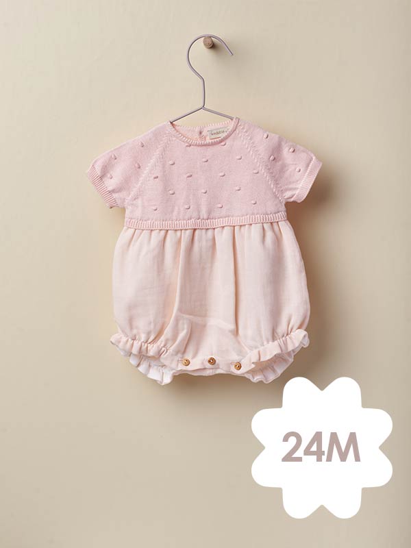 Wedoble Fofo de Manga Curta Rosa – 24M