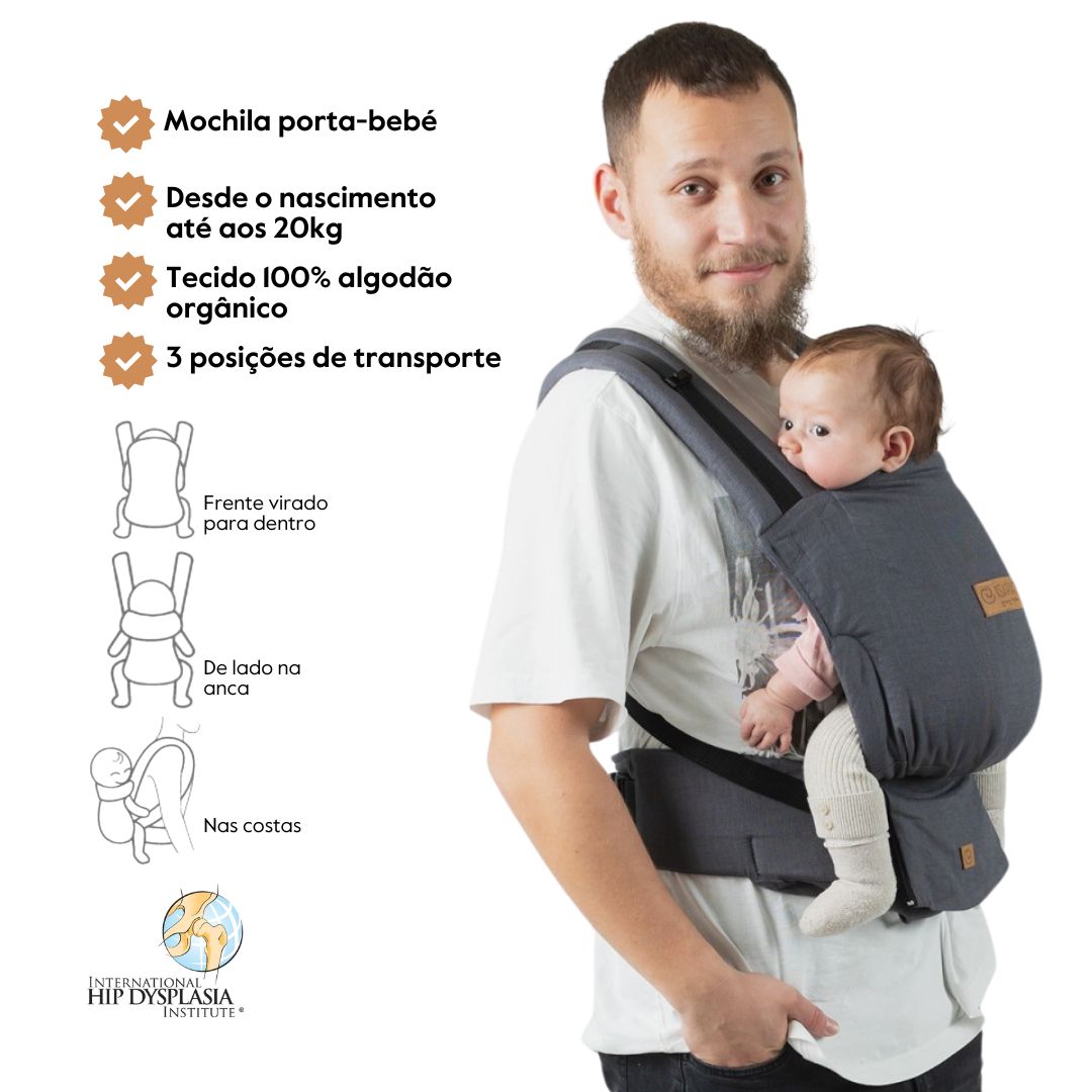 Isara Mochila Portabebé Quick Full Buckle V2 – Graphite Linen