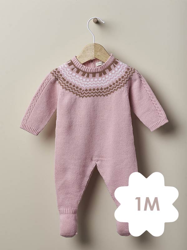 Wedoble babygrow jaquard Rosa médio – 1M