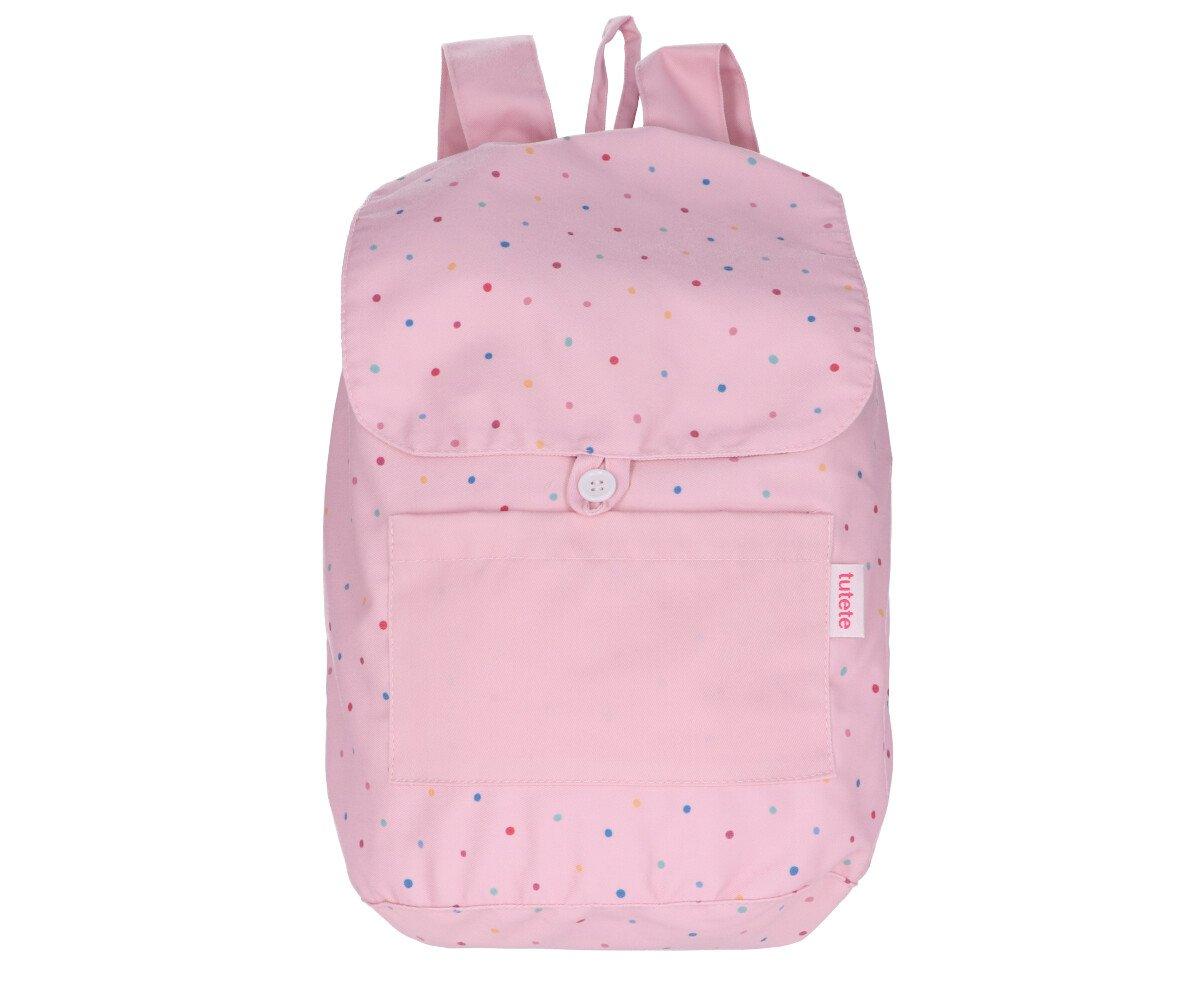 Tutete Mochila Grande em Tecido – Dots Pink