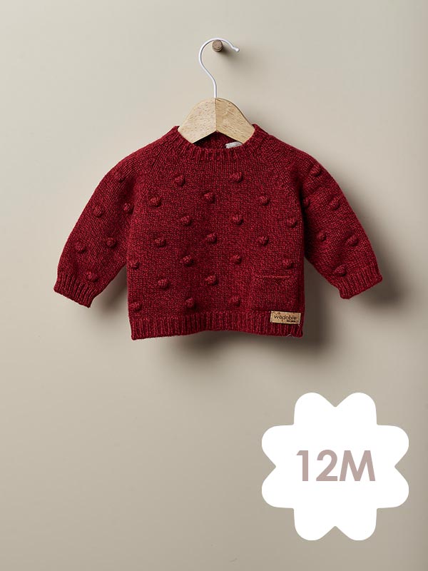 Wedoble camisola pompom Vermelho mouliné – 12M