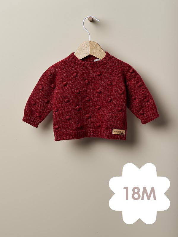 Wedoble camisola pompom Vermelho mouliné – 18M