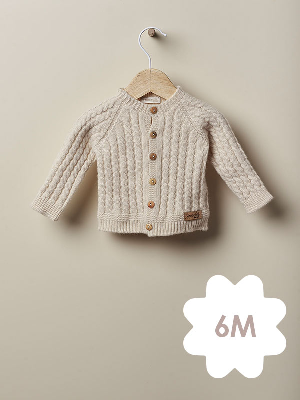 Wedoble casaco trança Beje – 6M