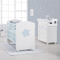 Trama Cama Cosleep Big Star - Branco/Azul Bebe