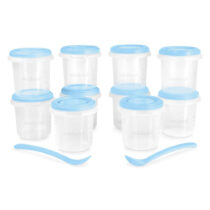 Miniland 10 Recipientes Herméticos 250ml + 2 Colheres Azul