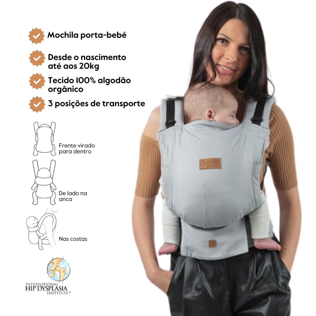 Isara Mochila Portabebé Quick Full Buckle One size – Pearl Grey