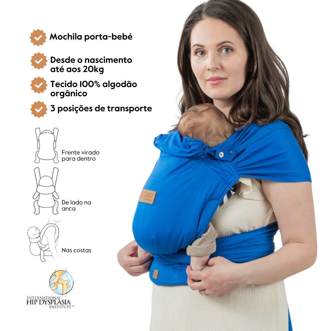 Isara Mochila Portabebé QuickTie One Size – Iris Blue Bamboo