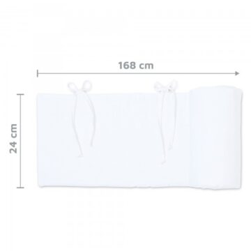 Babybay Protetor de Grades Piqué para Maxi, Boxspring, Comfort e Comfort Plus - branco c/ estrelas cinza claro