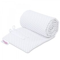 Babybay Protetor de Grades Piqué para Maxi, Boxspring, Comfort e Comfort Plus - branco c/ pontos cinza claro