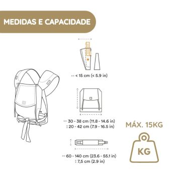 Stokke Mochila Portabebé Limas medidas e capacidade