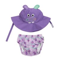 ZooCchini - Conjunto de Banho Chapéu e Cueca 3-6 meses - Hipopótamo