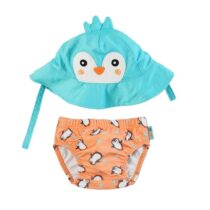 ZooCchini - Conjunto de Banho Chapéu e Cueca 3-6 meses - Pinguim