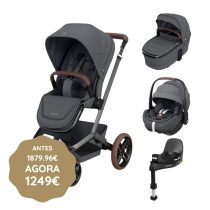 Maxi-Cosi Pack Carrinho Fame + Alcofa Fame + Pebble Pro 2 + FamilyFix 360 Pro – Twillic Graphite