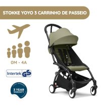 Stokke YOYO 3 Carrinho de Passeio - Black + Color Pack - Olive