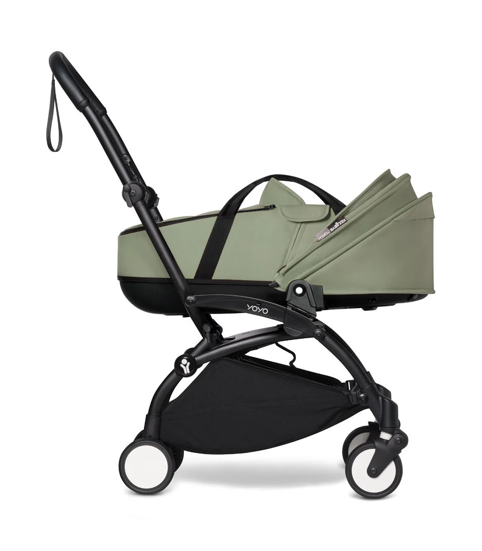 YOYO 2 – BASSINET – CANOPY DOWN PROFILE BLACK FRAME – OLIVE – WEB